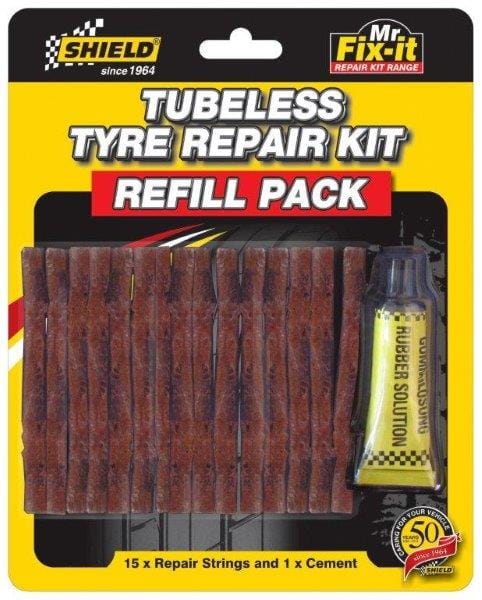 Shield Mr Fix-It Tubeless Repair Kit Refill Seals Punctures Quickly Reinforces Tyre Puncture Point SH778