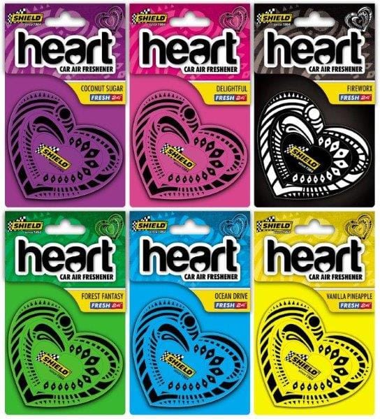 Shield 3D Heart Car Air Freshener Delightful Forest Fantasy Ocean Drive Vanilla Pineapple South Africa SH1098