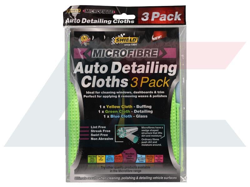 Shield Auto Detailing Cloths 3 Pack 300x400mm Microfibre South Africa SH163