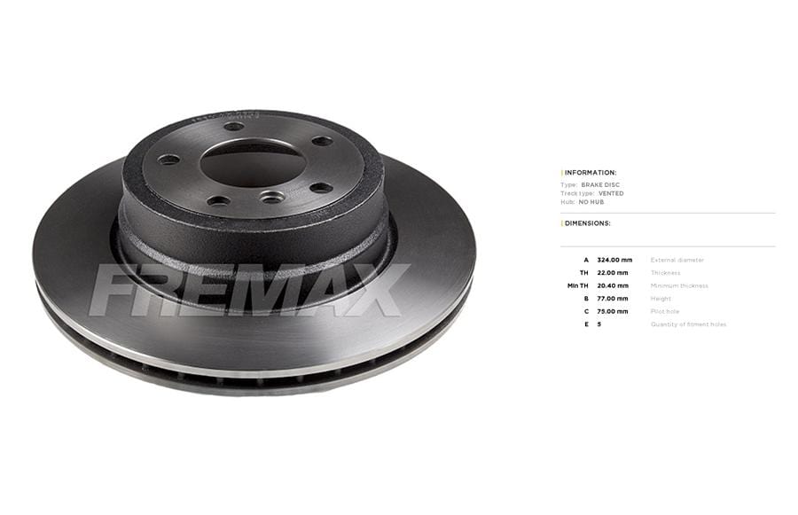 Brake Disk Rear 324mm BMW E82 135i N54B30A 2008-2011 (BD0905)