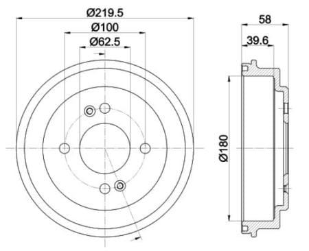 I-Brake Drum Rear Kia Picanto 1.1 LX 2010- 180mm (Single) BD8866