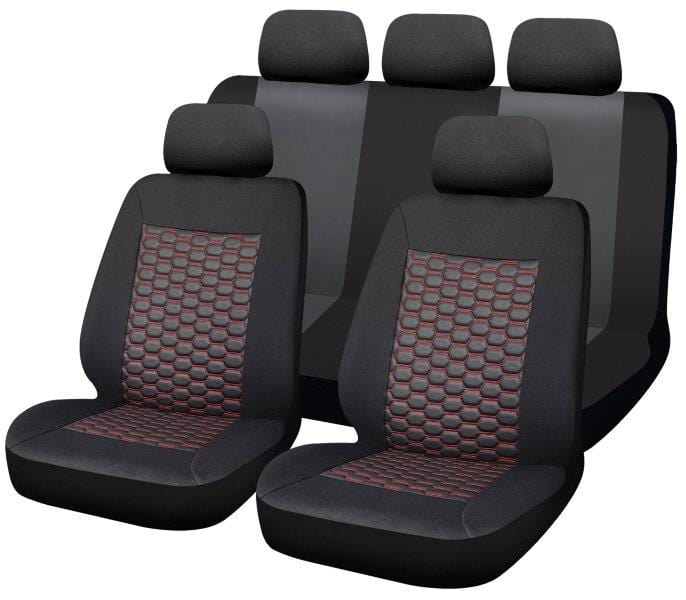 Monsanto 11-piece car seat cover set red – universal fit SA97