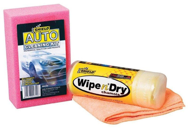 Shield Auto Cleaning Kit Sponge Chamois Microfibre Cloth South
