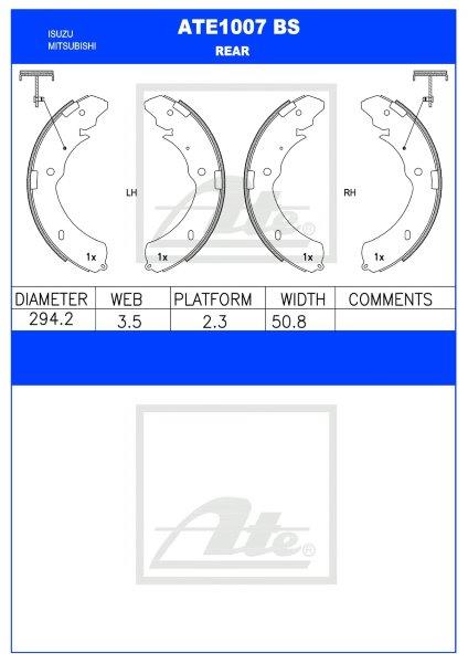 Isuzu KB / Mitsubishi Triton / Fiat Fullback Rear Brake Shoe – ATE1007BS