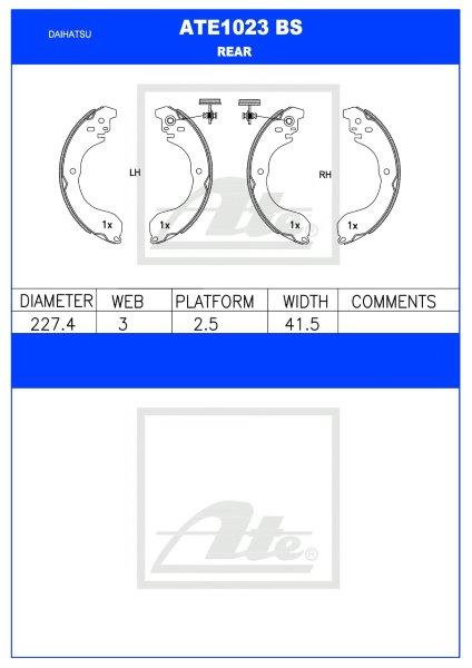 Nissan Livina, Dodge Caliber, Jeep Compass – Rear Brake Shoes (ATE1023BS)