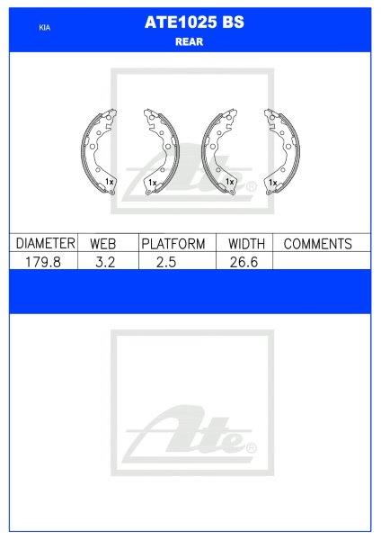 Kia Picanto II (TA) – Rear Brake Shoes (ATE1025BS)
