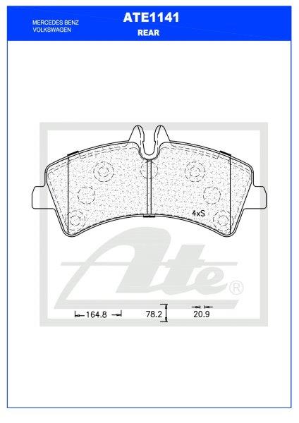 ATE1141 Rear Brake Pads – Fits Mercedes Sprinter & VW Crafter
