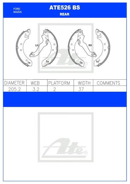 Ford Bantam / Escort / Mazda Rustler – Agterste Remskoene (ATE526BS)