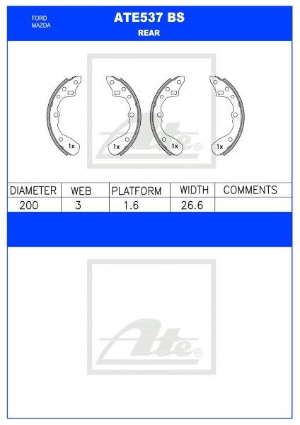 Mazda 323 / Ford Bantam / Kia Cerato Rear Brake Shoe – ATE537BS