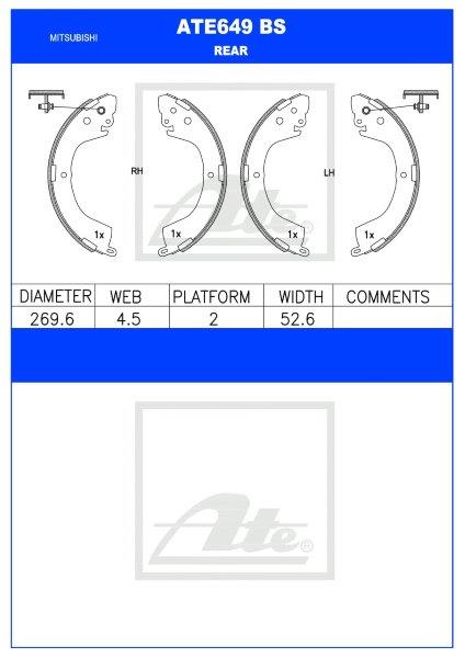 Mitsubishi Colt / Triton / L400 – Rear Brake Shoes (ATE649BS)