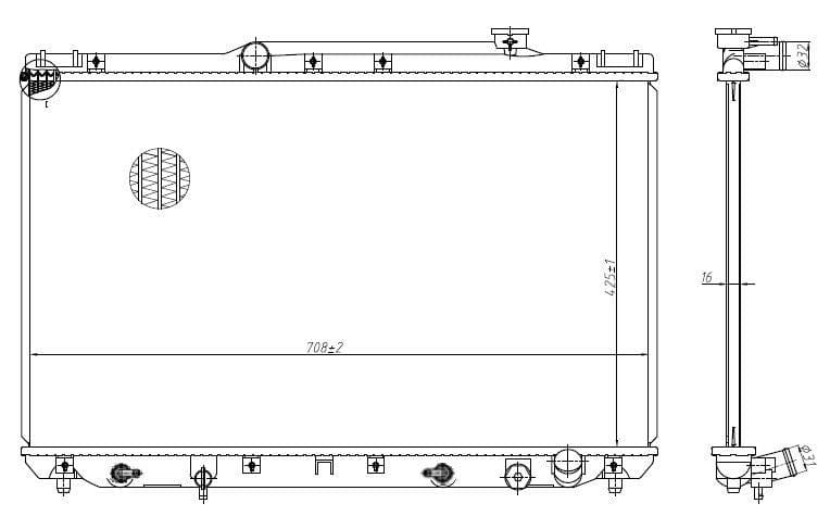 Radiator vir Toyota Camry 200i / 220Si – 3S-FE / 5S-FE – Outomaties – 1993–2000