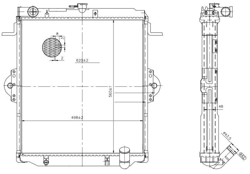 Radiator vir Toyota Land Cruiser 4.5 – 1FZ-FE – Handmatig – Swaargewig – 1998–2007