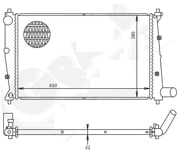 I-Radiator ye-Tata Indica &amp; Indigo 1.4i – 475 MPFI – Manual – 2005–2010