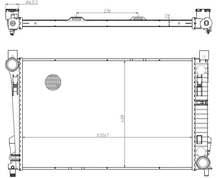 I-radiator ye-Mercedes C-Class W202 / W203 - C180, C200, C230K, C240 ​​- M111, M271, M112 - Manual - 1994-2007