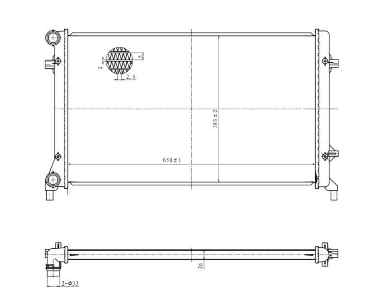 IRadiator ye-VW Golf 5, Passat, Touran, Caddy – 1.6 / 2.0 FSI / SDI – Manual – 2004–2015
