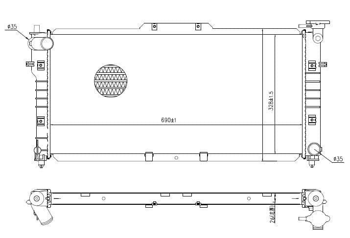 I-Radiator ye-Ford Telstar ne-Mazda 626 2.0i – FS / FSL – Manual – 1993–2000