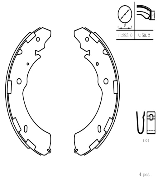 Brake Shoe Isuzu KB250/300 D-Max/D-Teq Mitsubishi Triton (BS1007M)