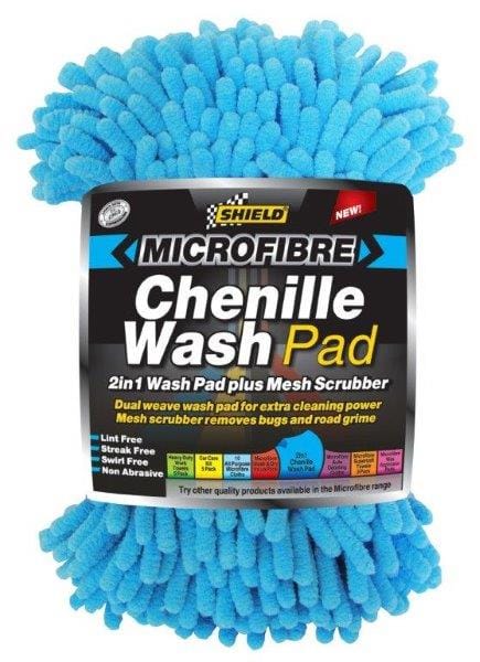 Shield Microfibre Chenille Wash Pad Mesh Scrubber 2in1 South Africa SH387
