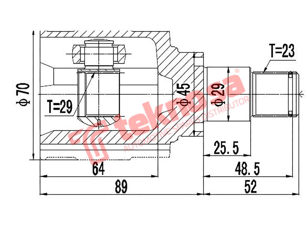 Inner Cv Joint Daihatsu Sirion 1.3,1.5 2004- K3VE/3SZVE (DA6621)