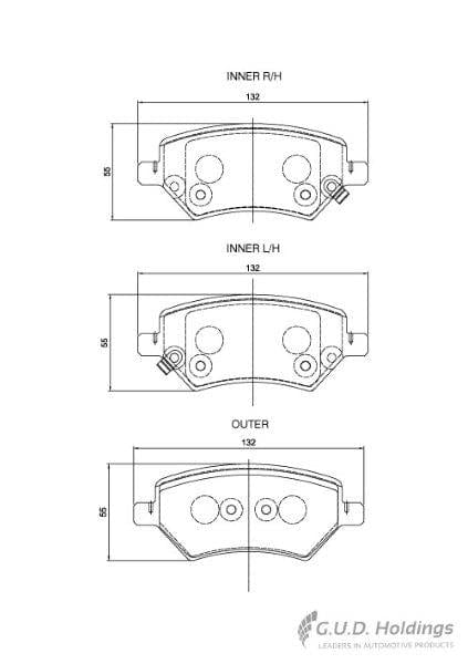 I-Front Brake Pads Chery Tiggo 4 Pro, Tiggo 7 Pro, Tiggo 8 Pro (D4258S)