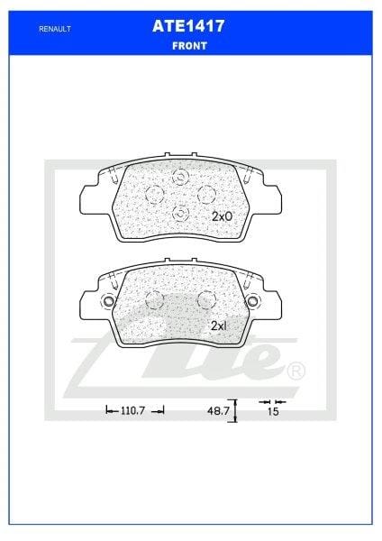Front Brake Pads Nissan Magnite, Renault Kiger, Triber - ATE1417