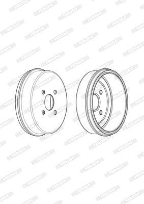 Remtrommel Agter Toyota Corolla/ Tazz/Conquest 3K, 2E, 4Afe, 7Afe Enkel (Ferodo Fdr329082)