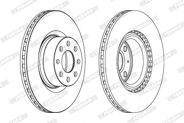 Ferodo voorremskyfpaar vir Fiat Grande Punto Doblo Opel Corsa DDF11298