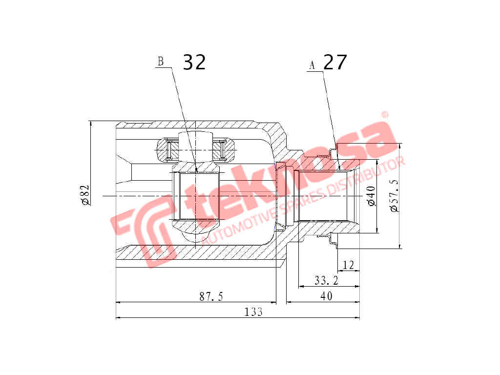 Inner Cv Joint Honda CR-V MK 3,MK4,MK5 2.0iV-Tec R20xx (HO4015)