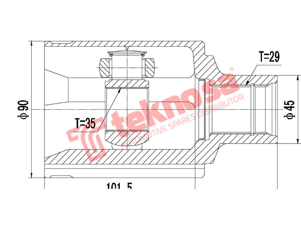 Inner Cv Joint Jeep Cherokee Front Right 2.4,3.7,2.5CRD,2.8CRD (JE4002)