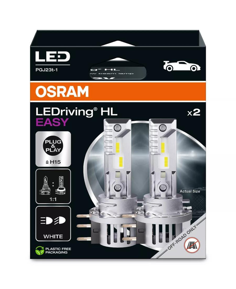 OSRAM LEDriving HL EASY H15 LED Hoë &amp; Lae Straal Lamp 64176DWESY