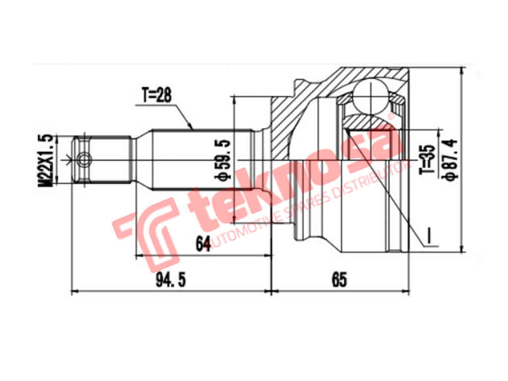 Outer CV Joint Mitsubishi Outlander 2006-2013 2.4Mivec MK2 (MI3015)