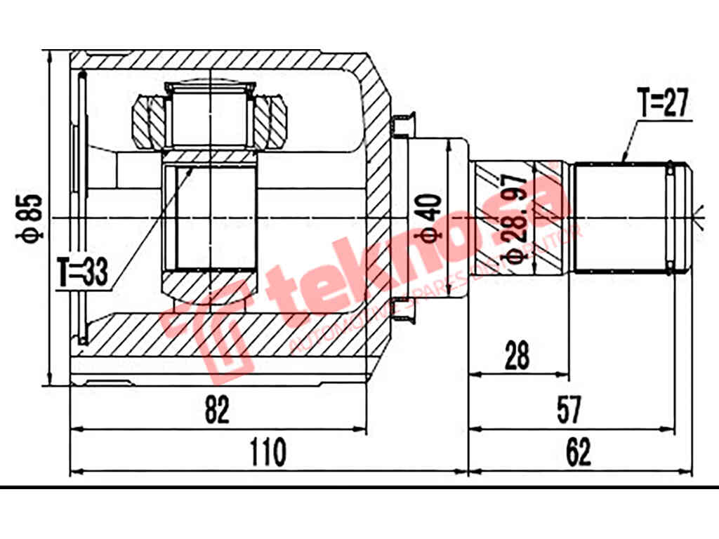 I-Inner CV Joint Front Left Jeep Patriot Mitsubishi ASX MI4014