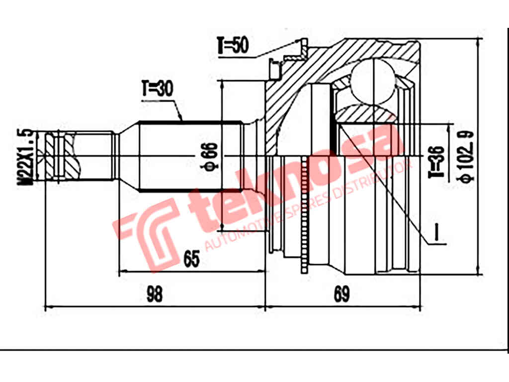 Cv Joint Outer Front Mitsubishi Pajero MK IV 3.2 DiD (MI71863A)