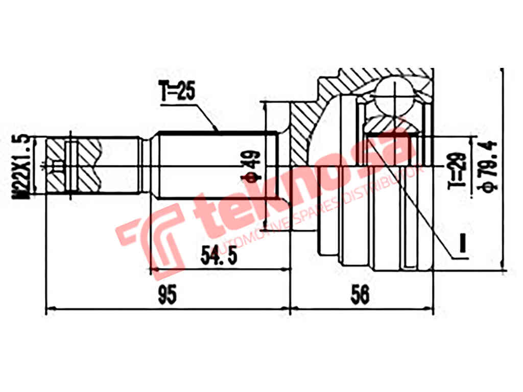 Inner CV Joint (Lh or Rh) Nissan Almera / Magnite / Micra / Tiida – SKU NI3016