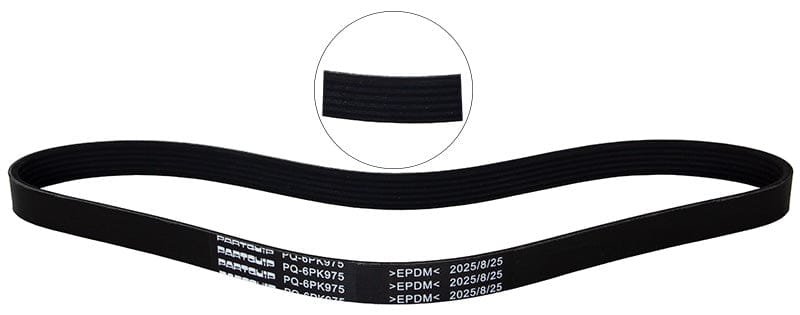 Micro V-Belt Ford EcoSport,Fiesta,Figo,Hyundai Elantra,i30,ix35,Volvo C30,S40,VW Golf II,Jetta,Polo,Up! (PQ-6PK975)