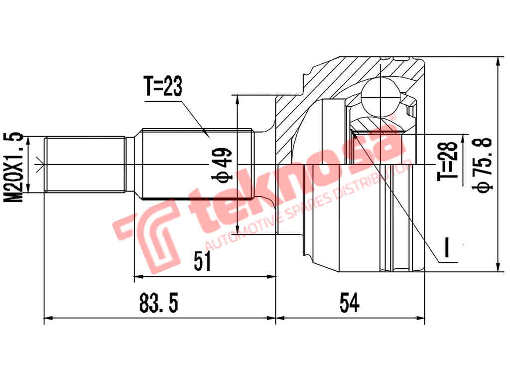 I-Outer CV Joint Renault Clio Modus 2004-2021 (RN3001)
