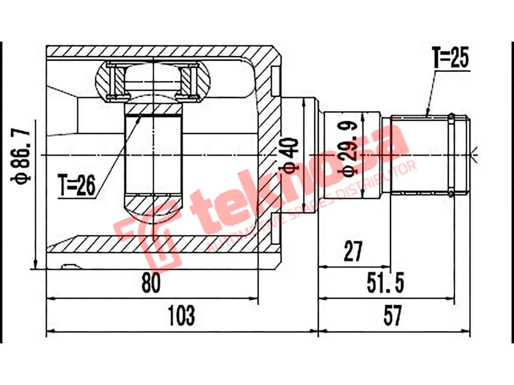 Cv Joint Inner Front Right Land Rover Freelander MK1 1998-2006 (RV6615)