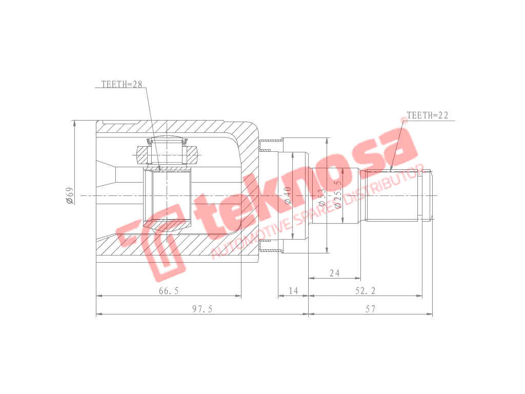 Inner CV Joint Suzuki Swift, Splash 1.2VVT K12B/M (SU4006)