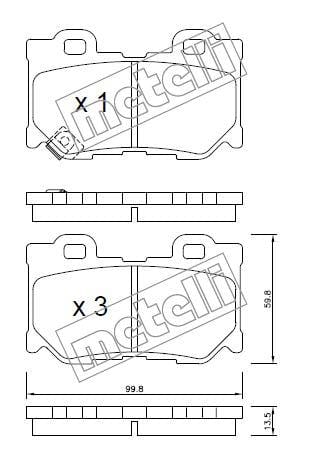 Rear brake pad set Akebono system for Nissan 370Z VQ37HR 2009-2014 South Africa fitment (22-1030-0)
