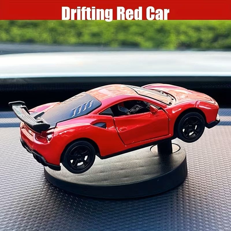 Red Drifting Sports Car Dashboard Ornament Metallic Body Pull Back Motor XB9150432RED