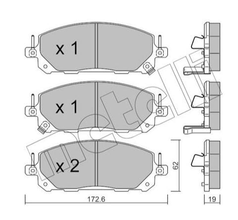 Front brake pad set 22-1398-0 for Outlander IV 2.5, Qashqai III 1.5 VC-T, X-Trail IV 1.5 VC-T, Espace VI, Scenic E-Tech