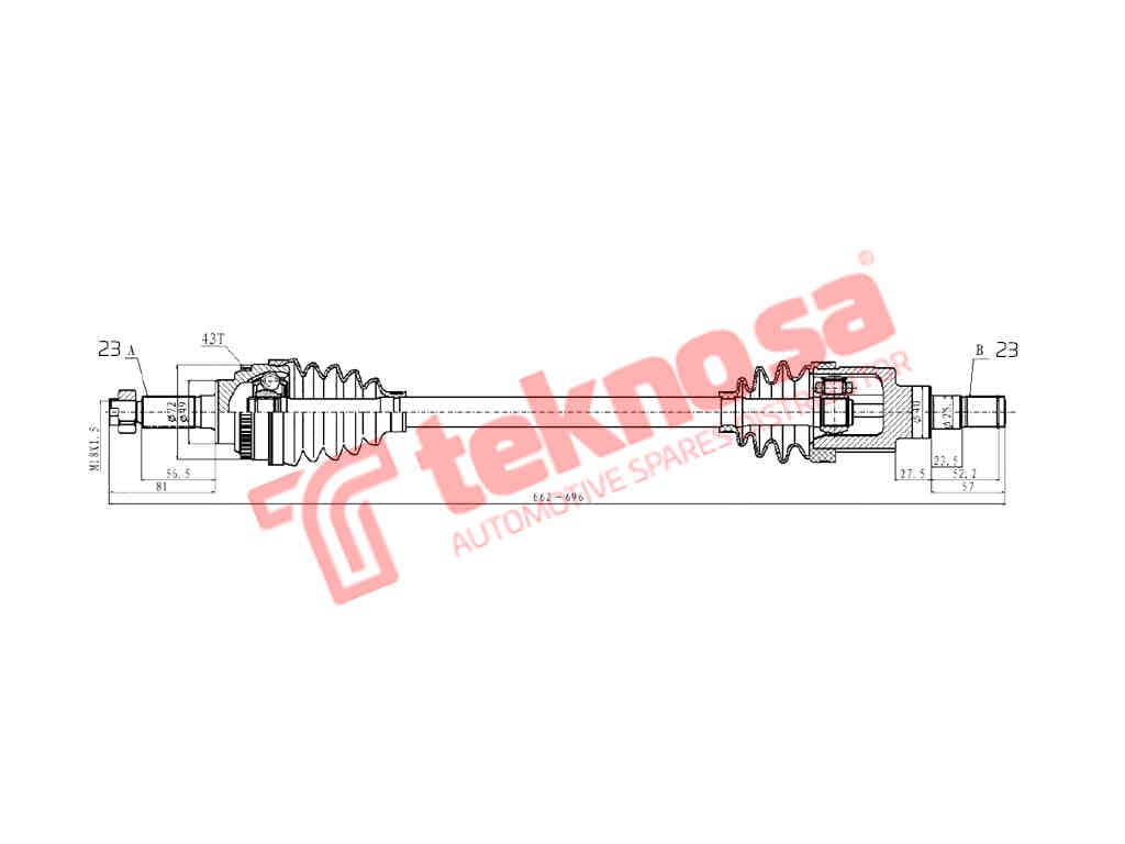 Front Left Drive Shaft for Suzuki Alto K10B – SKU DSU104