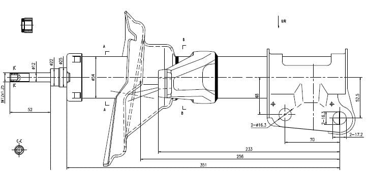 Front left shock absorber for Honda CRV FRV 2.0 2005 to 2007 South Africa fitment 9260022

