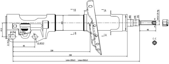 Front Right Shock Absorber Honda Ballade i-VTEC 1.5 L15A7 L15Z1 2014-2020