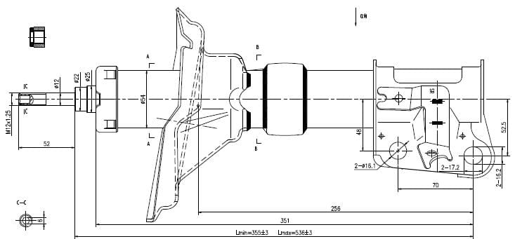 Front right shock absorber for Honda CRV FRV 2.0 2005 to 2007 South Africa fitment 9260021

