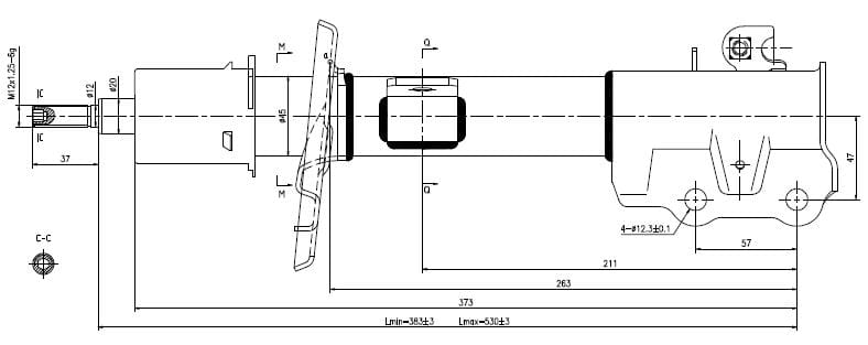 Front Right Shock Absorber for Toyota Rumion VVT and Suzuki Ertiga VVT 1.5 K15B 2019- - 9252123