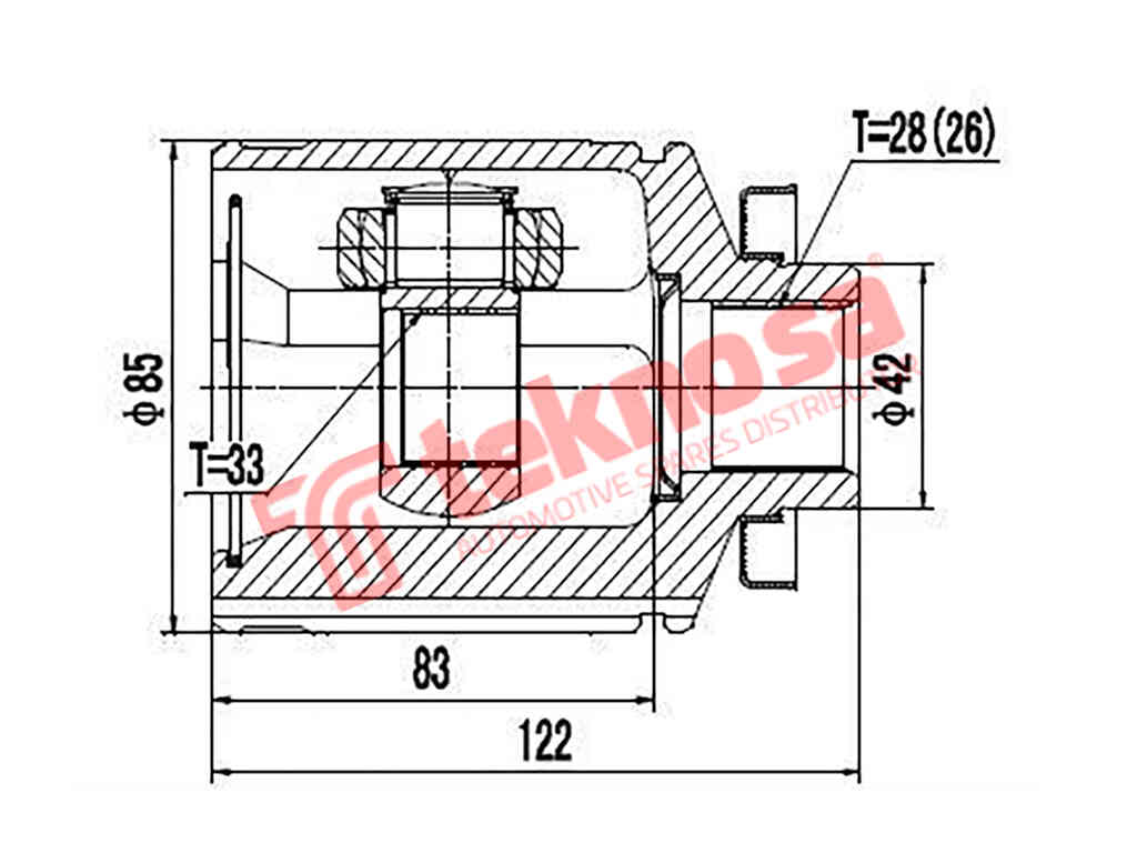 Inner CV joint front right for Dodge Caliber Hyundai Santa Fe Kia Optima Sorento Mitsubishi Outlander South Africa fitment MI4004