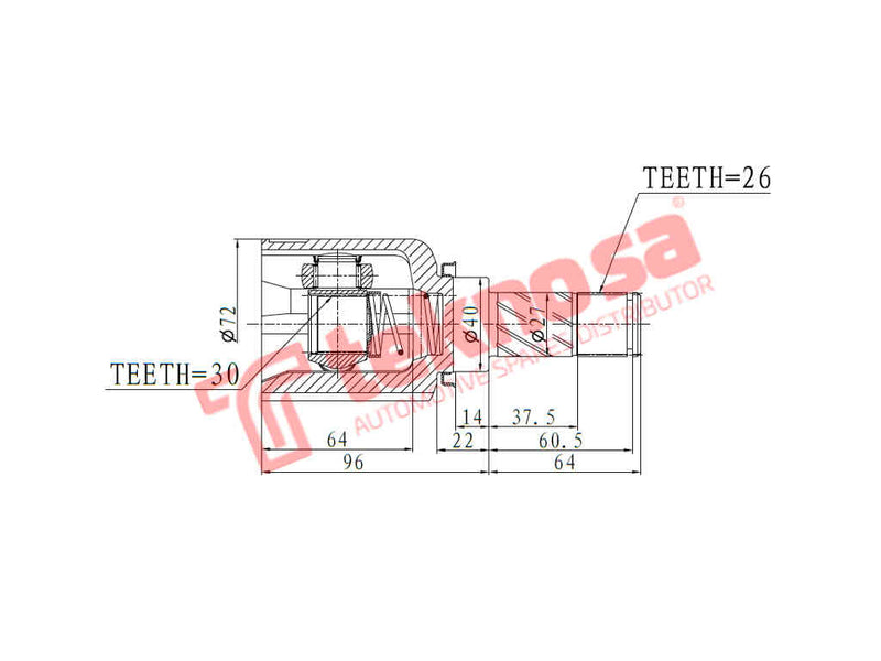 Inner CV Joint Left for Renault Clio IV 0.9 TCe and 1.2 Manual – D4F740 H4B400

