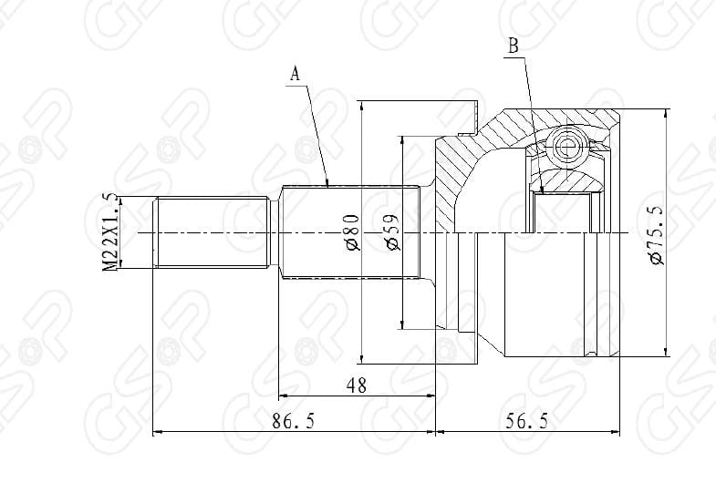 Close-up of Outer CV Joint for Suzuki Ertiga

