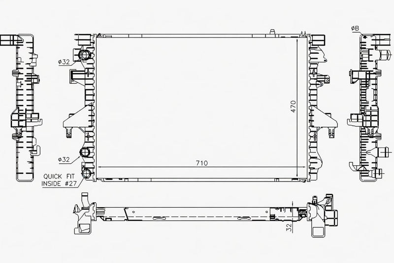 Aluminium Radiator for VW Kombi T5 - MAP-100449